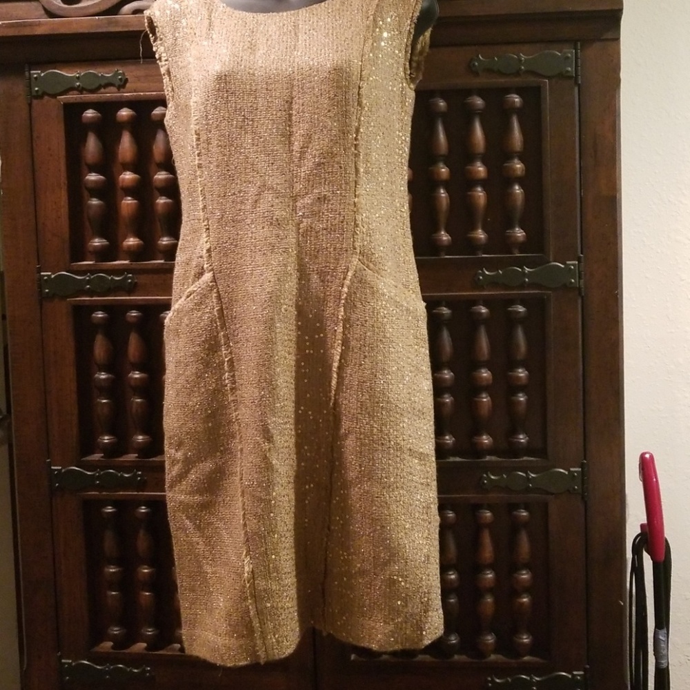 Gold Sequin Michael Kors Shift Dress